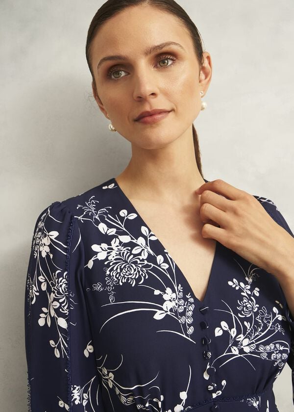 Hobbs Brielle Trimmed Top Midnight Multi