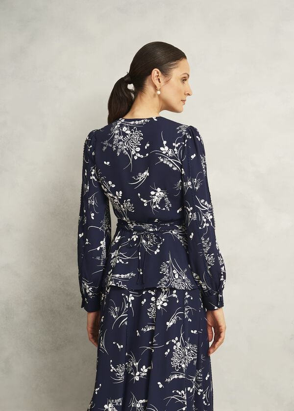 Hobbs Brielle Trimmed Top Midnight Multi