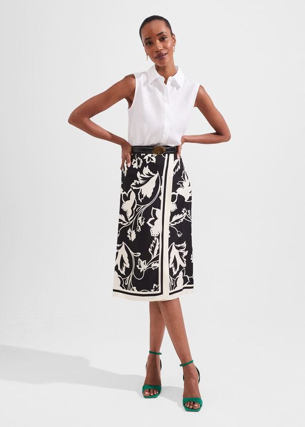 hobbs Brigitte Skirt Black Cream