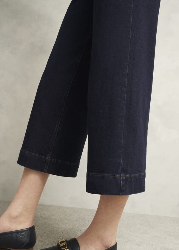 Hobbs Brinley Crop Wide Leg Jeans Indigo