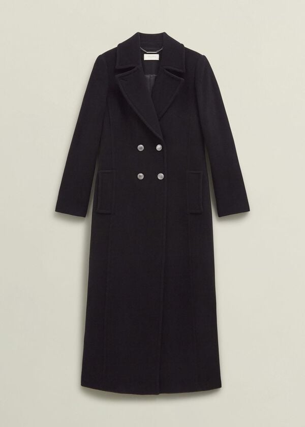 Hobbs Brittany Wool Blend Maxi Coat Black