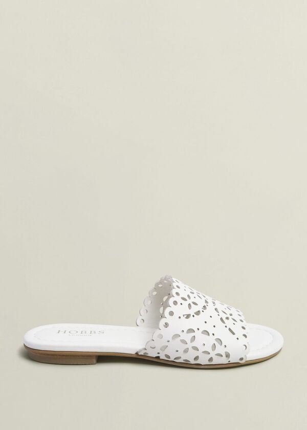 hobbs Brodie Leather Slides Ivory