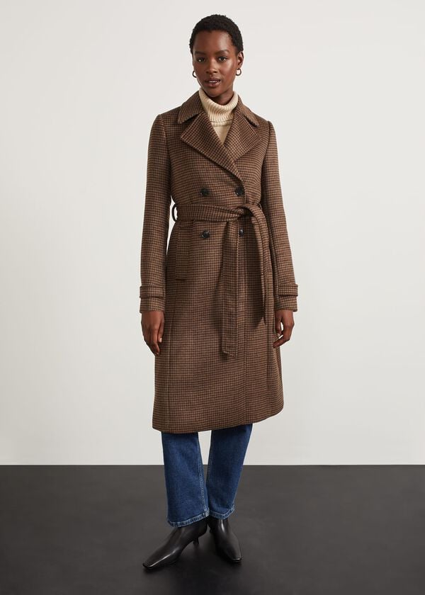 Hobbs Bromley Check Trench Brown Multi