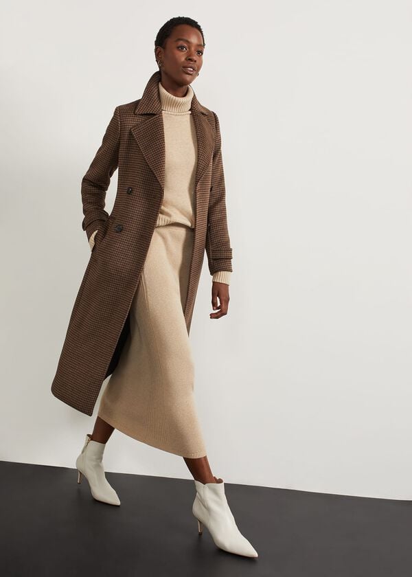 Hobbs Bromley Check Trench Brown Multi