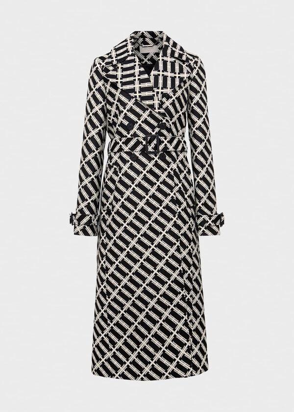 Hobbs Brooke Trench Coat Black Ivory
