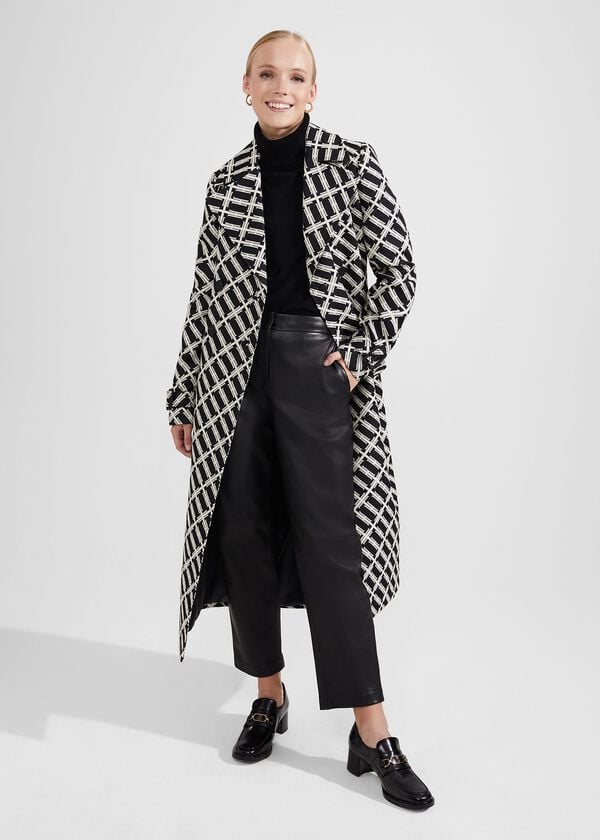 Hobbs Brooke Trench Coat Black Ivory