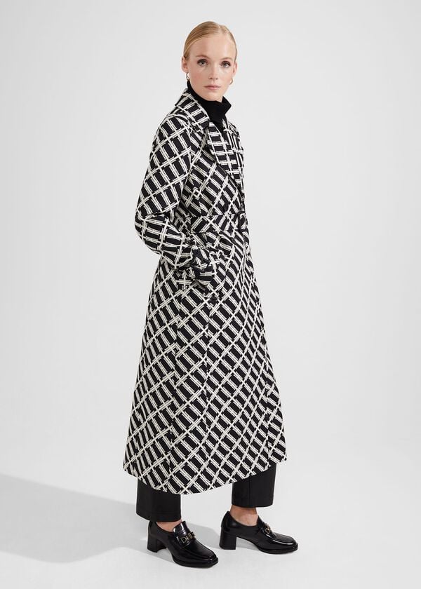hobbs Brooke Trench Coat Black Ivory