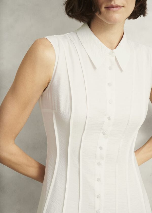 Hobbs Burghley Seam Detail Shirt Dress Ivory