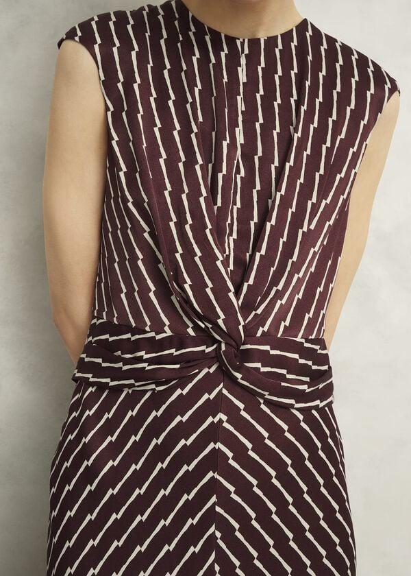 Hobbs Burnby Dress Brown Ivory