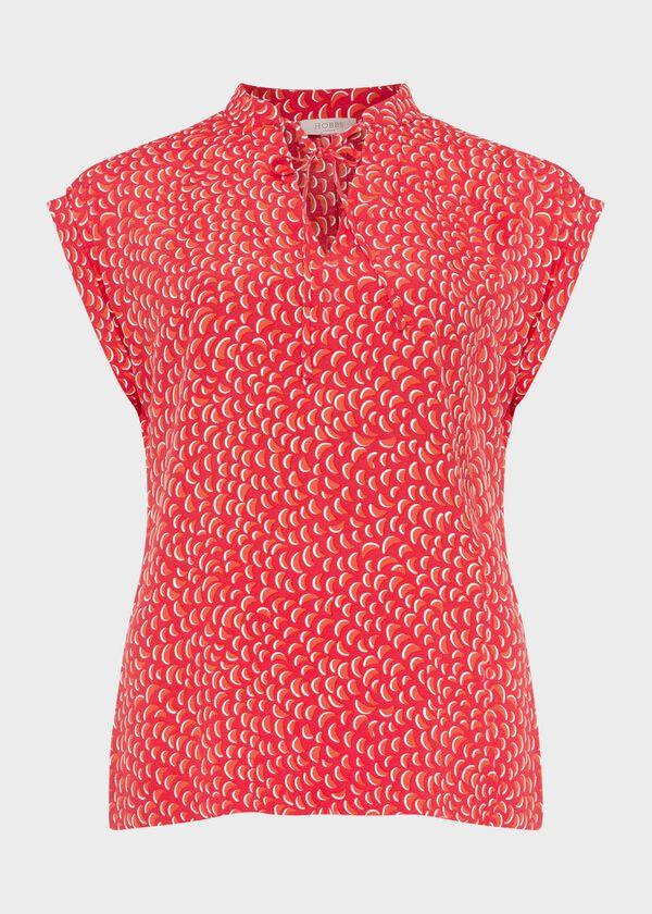 Hobbs Cala Blouse Pink Orange