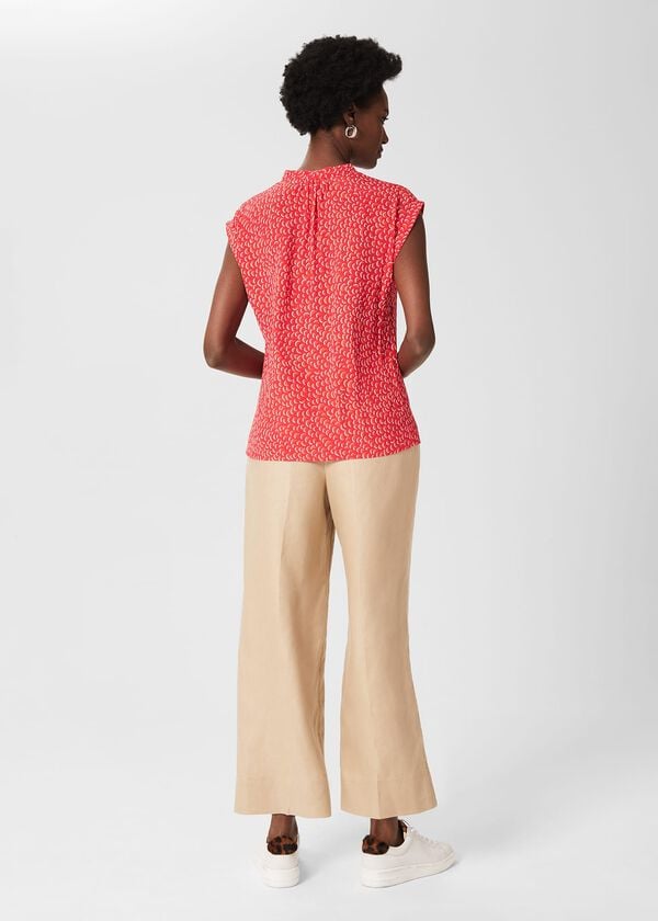 Hobbs Cala Blouse Pink Orange