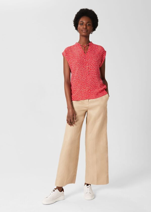 hobbs Cala Blouse Pink Orange