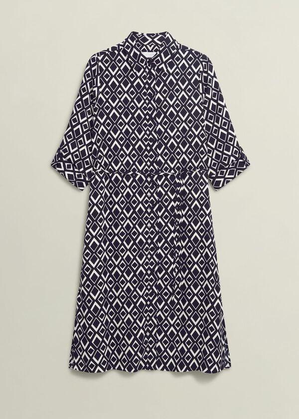 Hobbs Cali Dress Navy Ivory