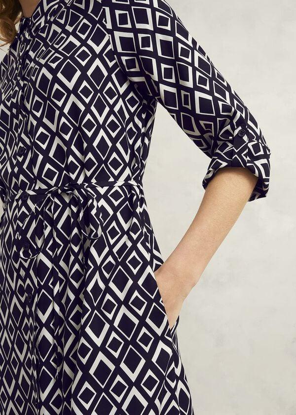 Hobbs Cali Dress Navy Ivory