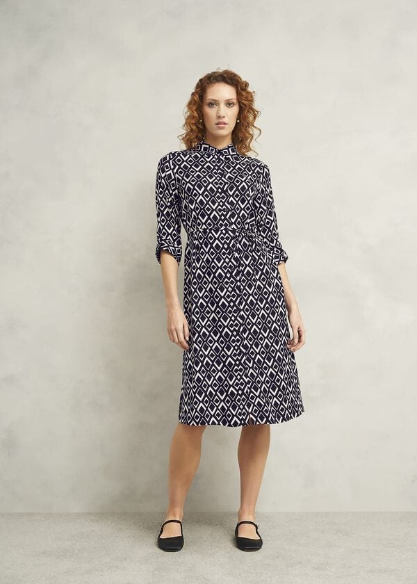 hobbs Cali Dress Navy Ivory