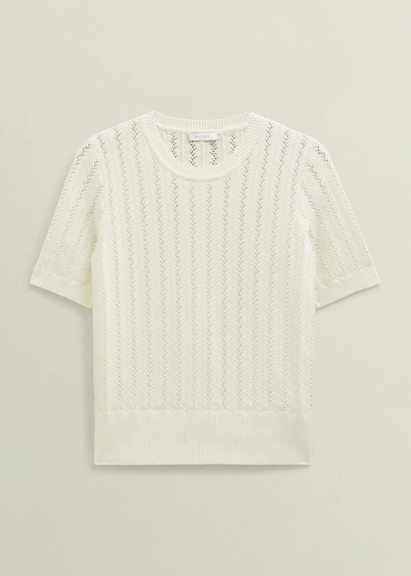 Hobbs Calla Knitted Top Warm Ivory