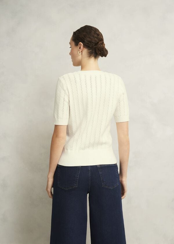 Hobbs Calla Knitted Top Warm Ivory