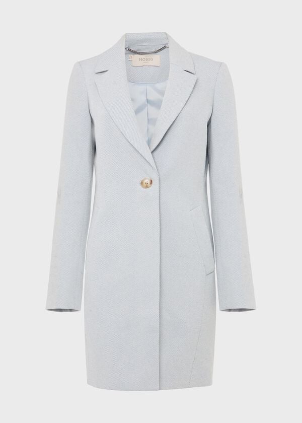 Hobbs Camellia Coat Pale Blue