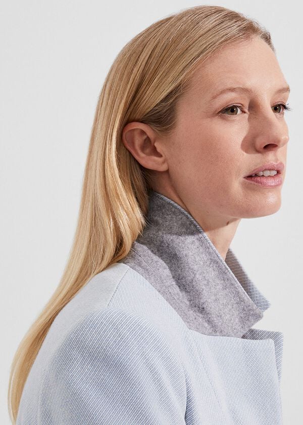 Hobbs Camellia Coat Pale Blue