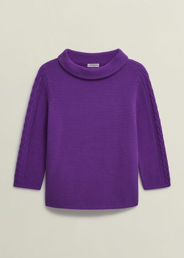 Hobbs Camilla Cotton Jumper Amaranth Purple