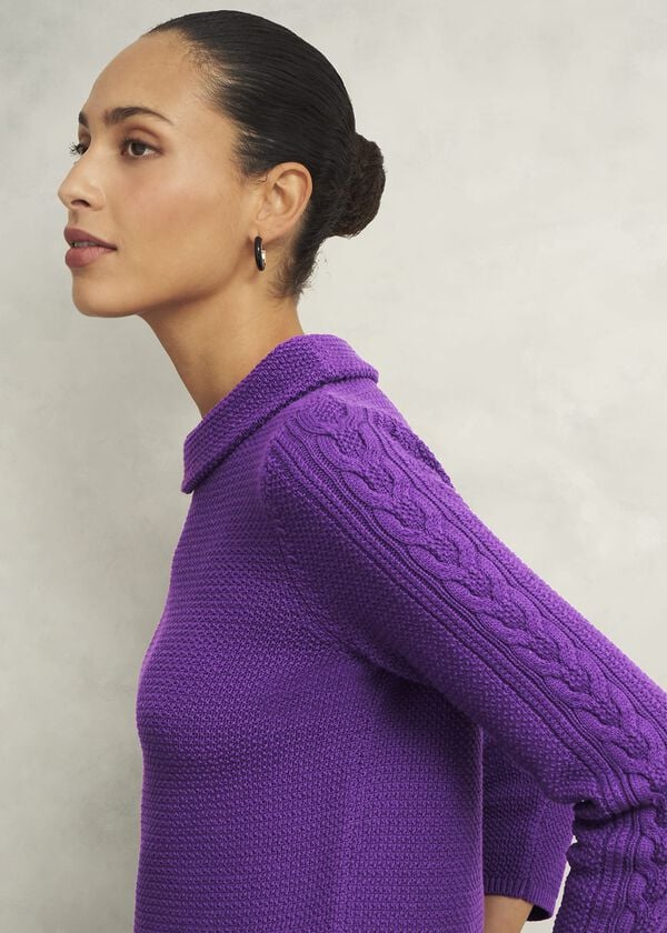 Hobbs Camilla Cotton Jumper Amaranth Purple