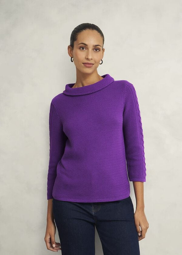 Hobbs Camilla Cotton Jumper Amaranth Purple