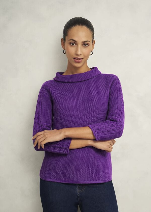 hobbs Camilla Cotton Jumper Amaranth Purple
