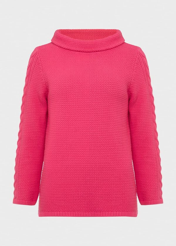 Hobbs Camilla Cotton Jumper Azalea Pink