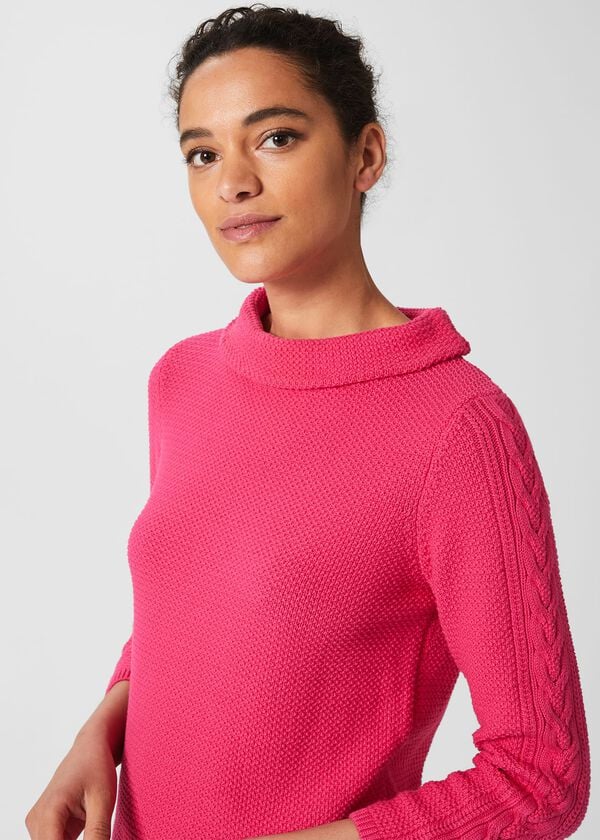 Hobbs Camilla Cotton Jumper Azalea Pink