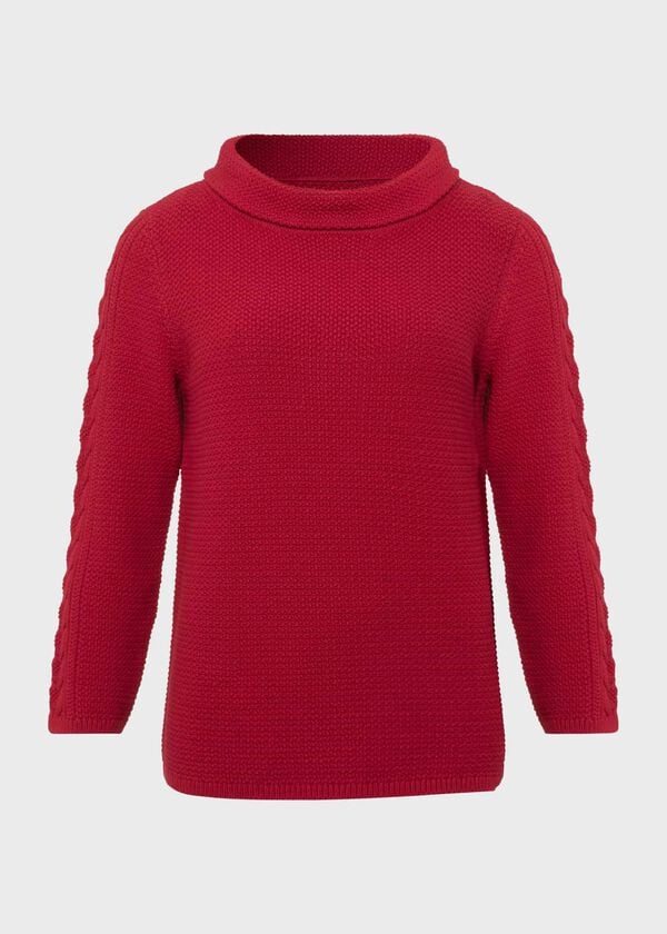 Hobbs Camilla Cotton Jumper Cranberry Pink