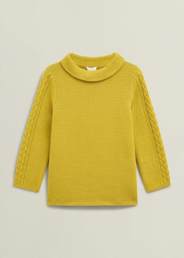 Hobbs Camilla Cotton Jumper Gold Chartreuse