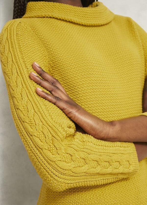 Hobbs Camilla Cotton Jumper Gold Chartreuse