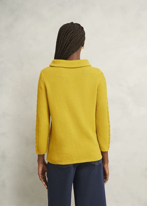 Hobbs Camilla Cotton Jumper Gold Chartreuse