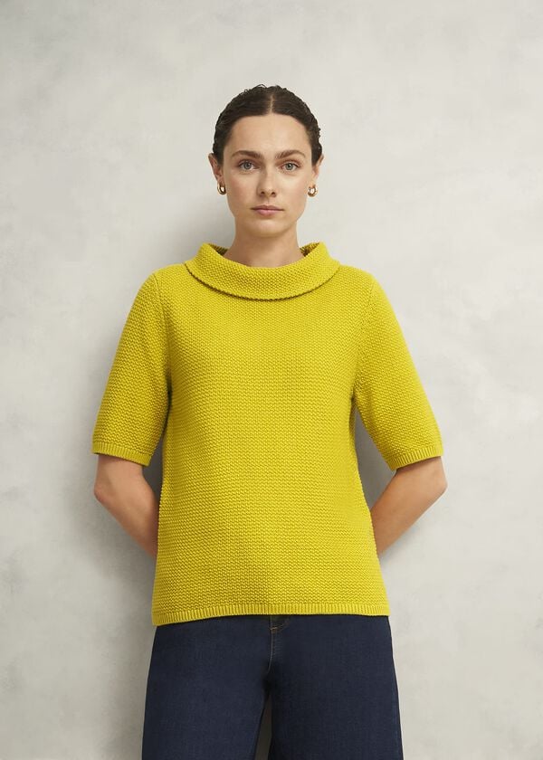 hobbs Camilla Cotton Jumper Gold Chartreuse