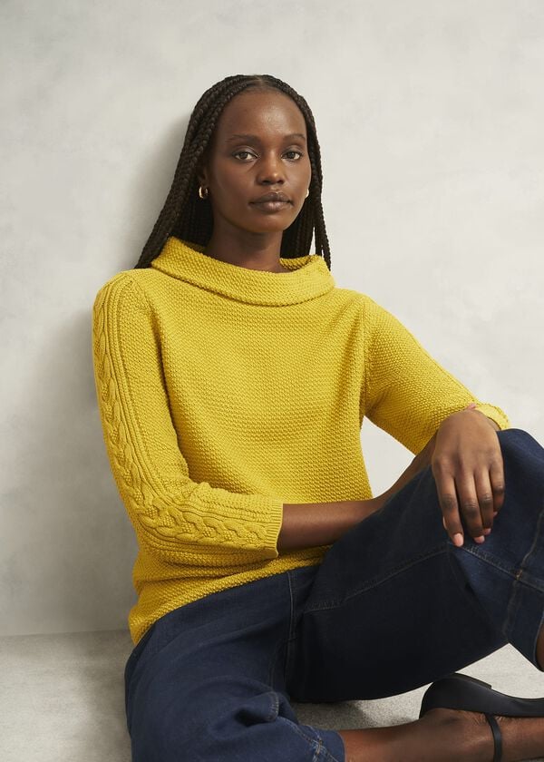 hobbs Camilla Cotton Jumper Gold Chartreuse