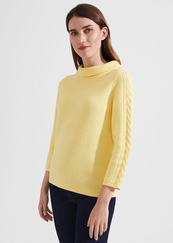 Hobbs Camilla Cotton Jumper Lemon Zest