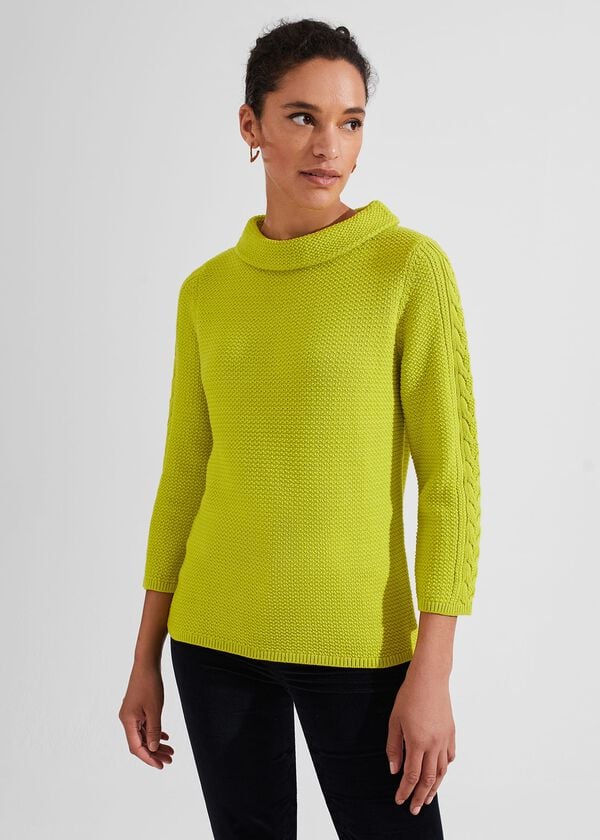 hobbs Camilla Cotton Jumper Lime