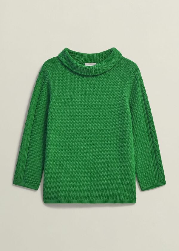 Hobbs Camilla Cotton Jumper Lush Green