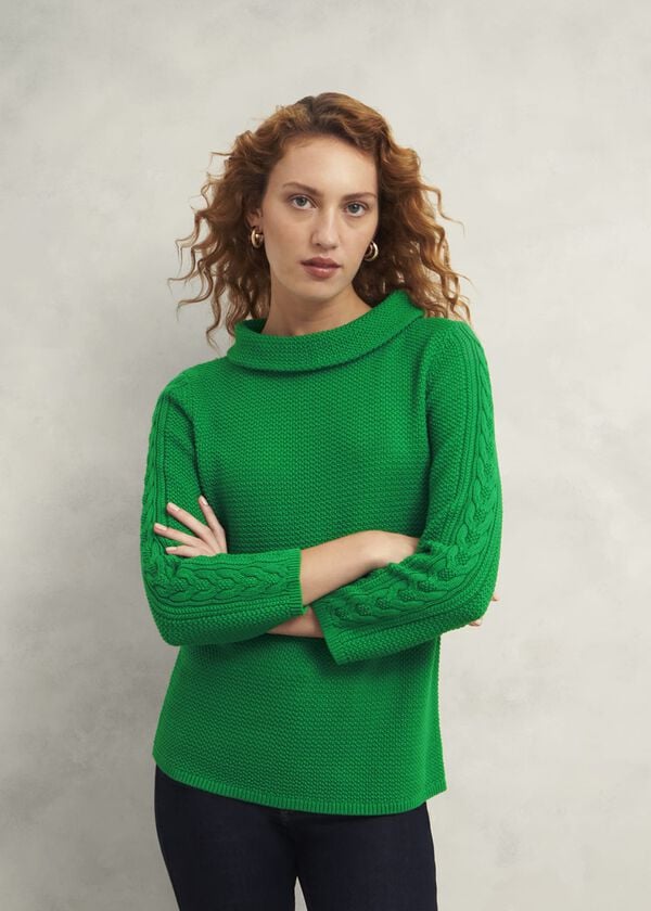 hobbs Camilla Cotton Jumper Lush Green