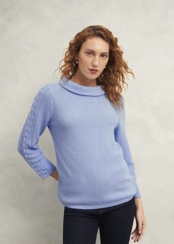Hobbs Camilla Cotton Jumper Muscari Blue