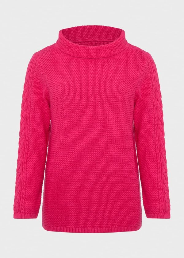 Hobbs Camilla Cotton Jumper Sapphire Pink