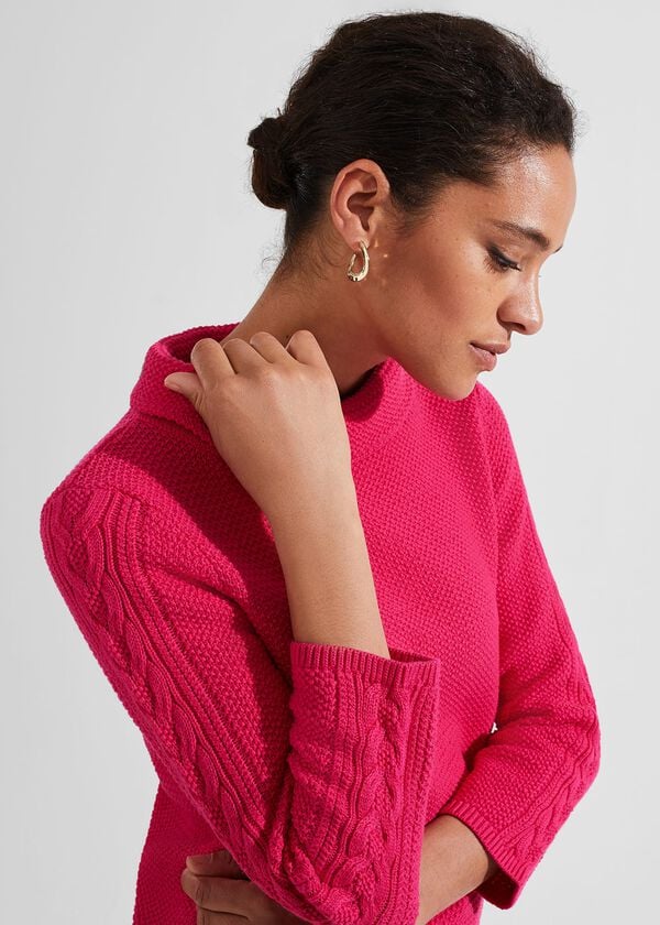 Hobbs Camilla Cotton Jumper Sapphire Pink