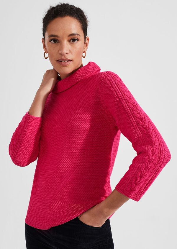 hobbs Camilla Cotton Jumper Sapphire Pink