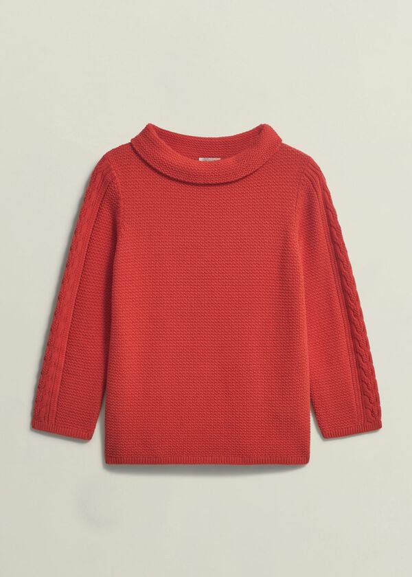 Hobbs Camilla Cotton Jumper Scarlet Red
