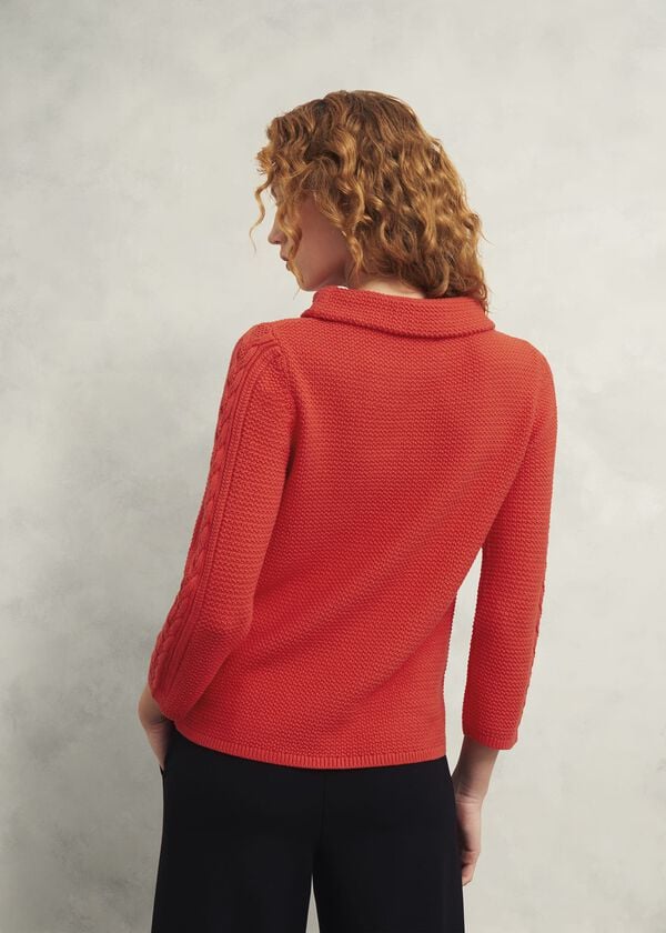 Hobbs Camilla Cotton Jumper Scarlet Red