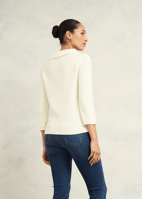 Hobbs Camilla Cotton Jumper Warm Ivory