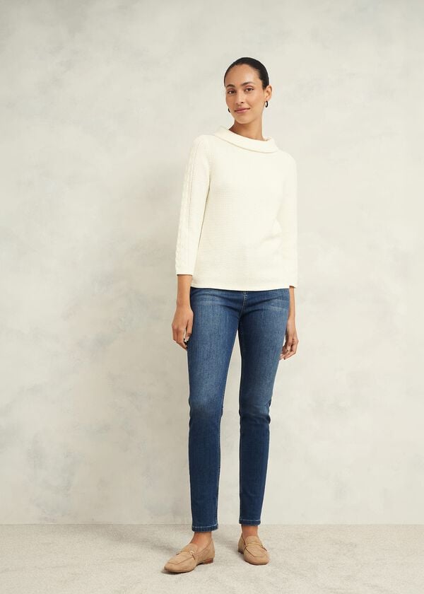 hobbs Camilla Cotton Jumper Warm Ivory