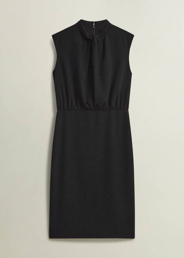 Hobbs Camille Twist Neck Dress Black