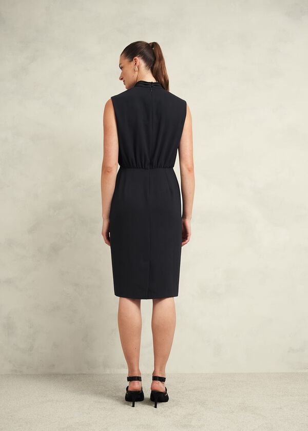 Hobbs Camille Twist Neck Dress Black