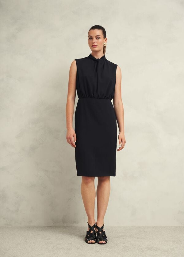 hobbs Camille Twist Neck Dress Black